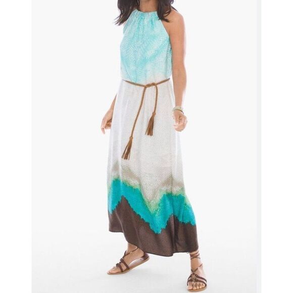 Chico’s Women Bahama Breeze Ombré Faux Leather Maxi Dress Size 0 (4) - Picture 2 of 14